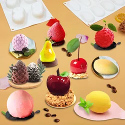 Pineapple Pear Peach Fruit Series Cake Silicone Mold Mango Orange Baking Mousse Mould Strawberry French Dessert Mousse Cake Mold