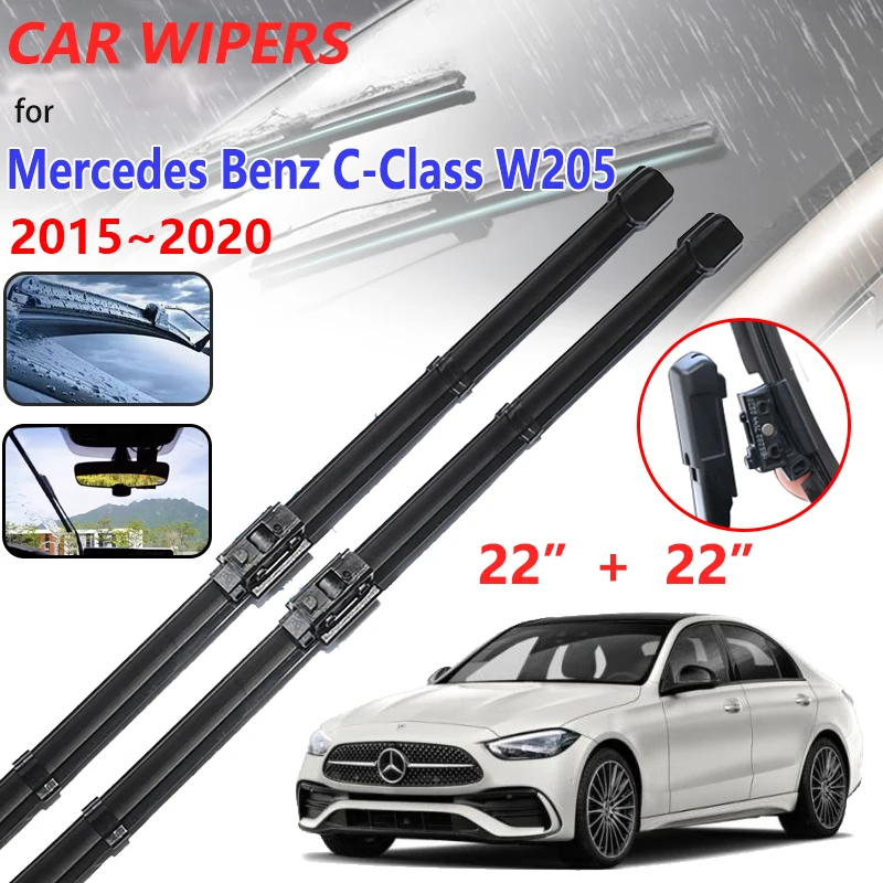 Car Wiper Blades for Mercedes Benz C-Class W205 C180 C200 C220 C250 C300 2015~2020 Front Windshield Wipers Car Accessories 2018