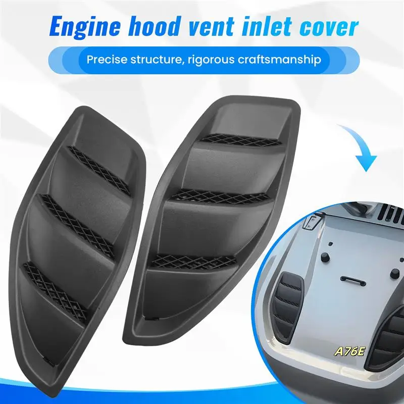 Car Left Right Engine Hood Dome Louvers Air Inlet Vents Bezel Fit For Jeep JK Wrangler 2007-2017
