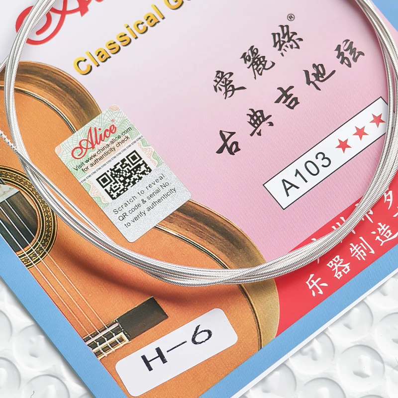 Alice A103 Saiten für klassische Gitarre Nylon kern versilberte Legierung wicklungen Rostschutz beschichtung Gitarren zubehör 1 Stück