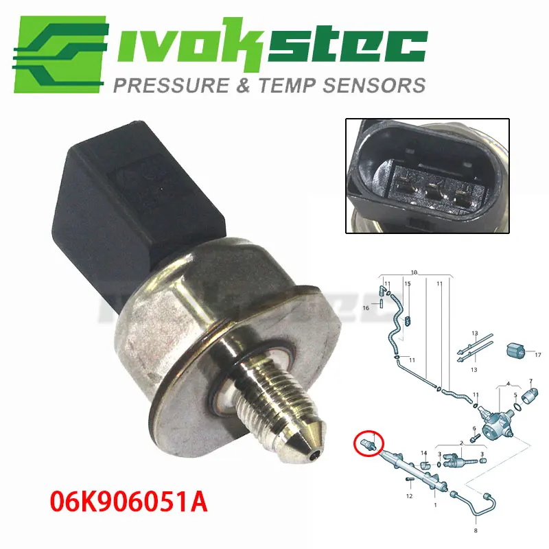 

Датчик давления топлива 85PP49-02A 06K906051A для Volkswagen Caddy Golf Jetta Passat Polo Sharan Audi A1 A3 A4 A5 A6 A7 A8