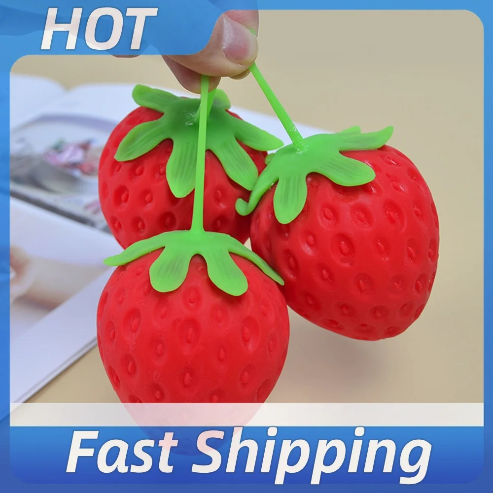 Strawberry Toys Fruit Sensory Balls Strawberry Ball for Kids Adults Autism Birthday Gifts