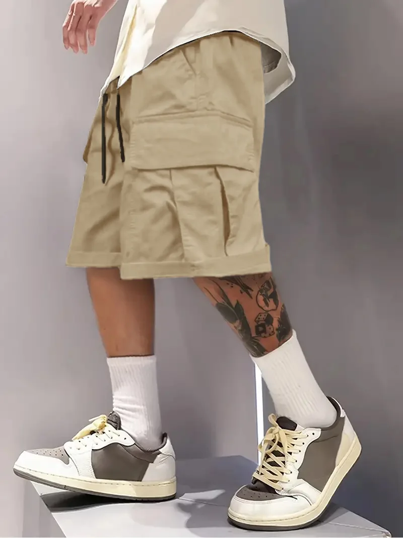 

Summer Men's Casual Cargo Shorts Multi-Pocket Elastic Waist Quick-Dry Breathable Outdoor Hiking Work Shorts