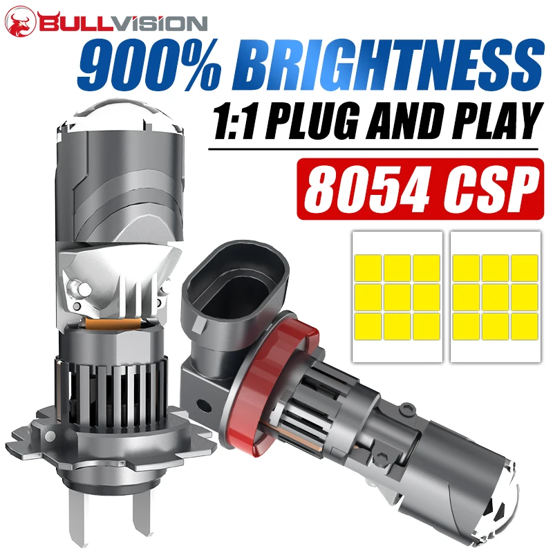 300W H11 9005 LED Headlight Mini Lens Projector H7 H4 H9 HB3 9006 HB4 H8 30000LM 1:1 Mini Wireless Plug&Play Fog Light Turbo