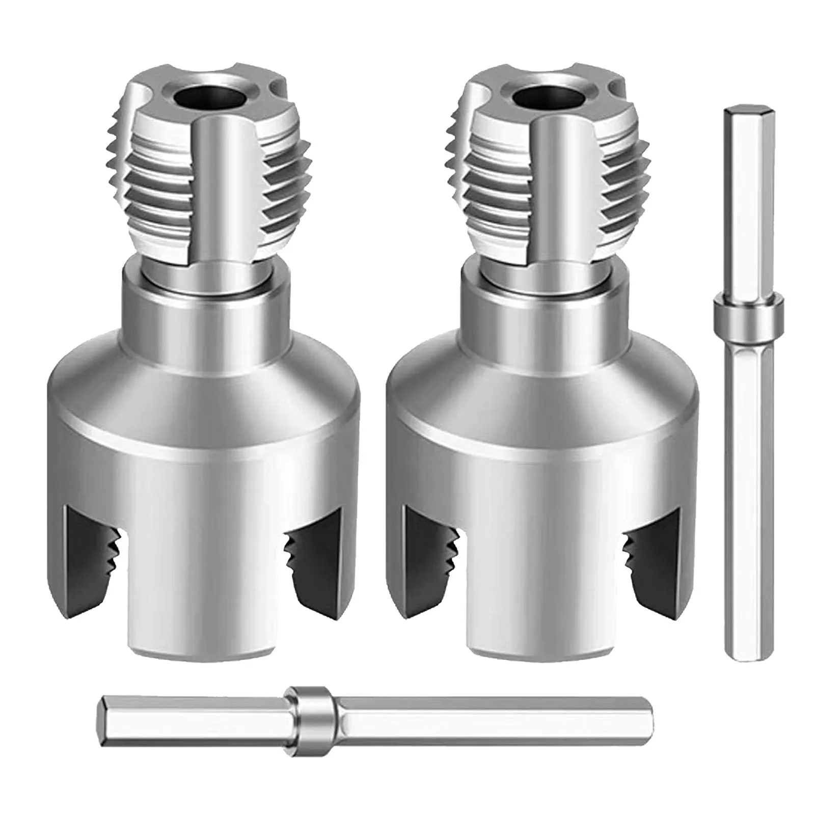 2Pcs Pipe Threading Tool Kit Core Thread Cutter Dual Function for 12 and 34 PVC Plastic Pipe Repair Maintenance