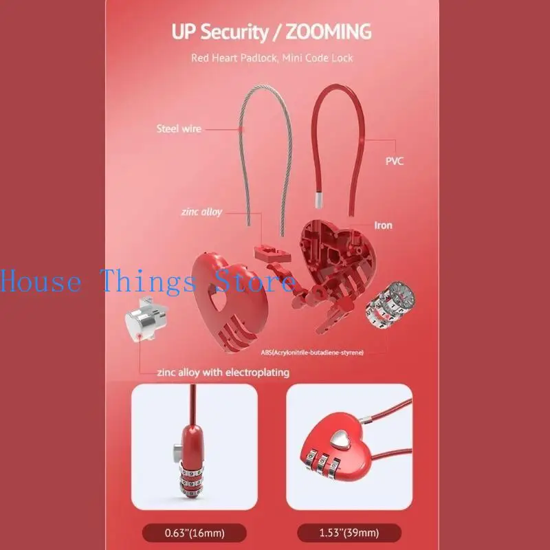 652F passwords Padlocks Long Wire Rope-Lock for Lovers Wedding Anniversary Travel