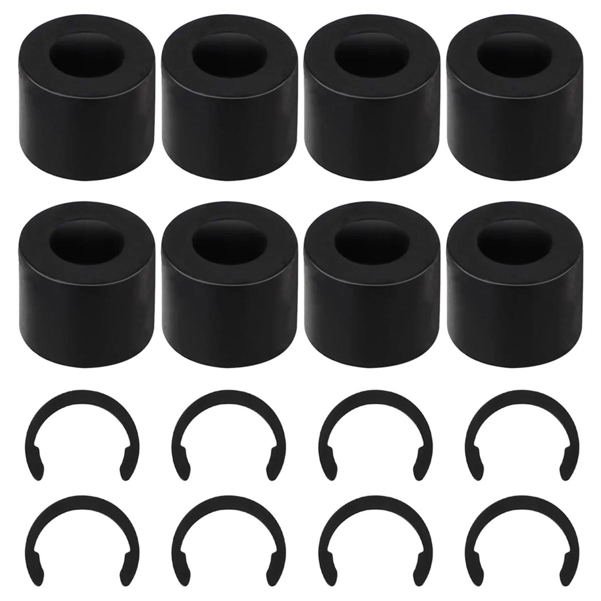 A04I 8Pcs Retaining Clip Rings for and 8Pcs Rubber Roller Replacement, Keep Rubber From Moving