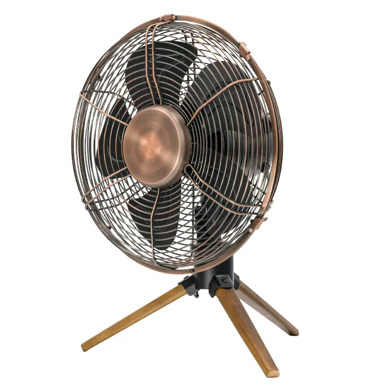 220V Threespeed Desk Fan Antique Style Metal Oscillating Fan High Wind Power Copper Motor Practical in Various Places