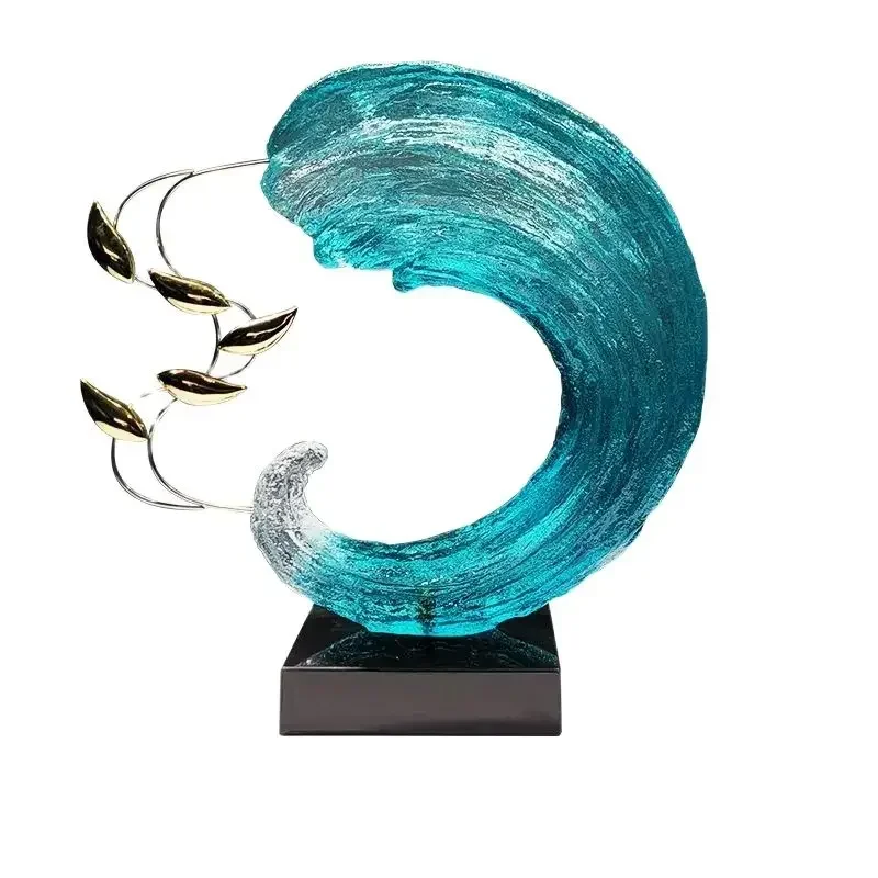 

Modern creative home living room entrance ornaments transparent resin spray sculpture hotel model room decorative art