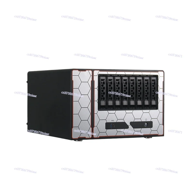 NAS8 disk storage server full height PCIE card slot MATX main board hot-swappable chassis