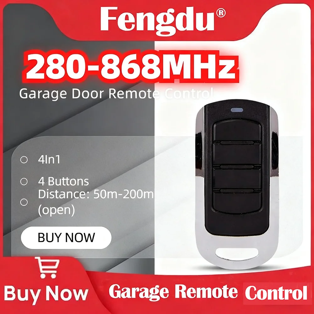 Garage Door Remote Control 433MHz 868MHz 287-868.6MHz Replicator Garage Door Opener Rolling Code Transmitter