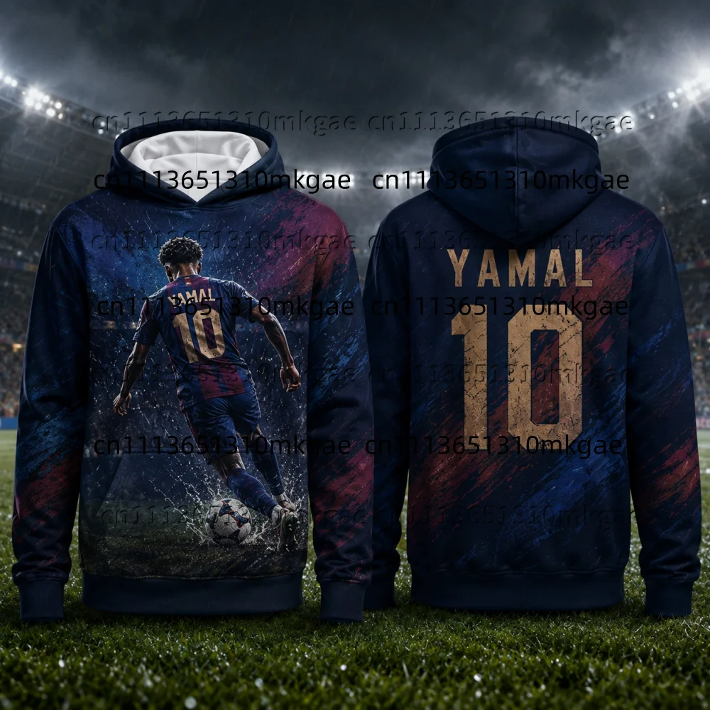 Fashion 3D Print Football Hoodie For Men Blue Maroon Brush Soccer Graphic Hooded Pullover Number 10 Sweatshirt Sports Kids Tops