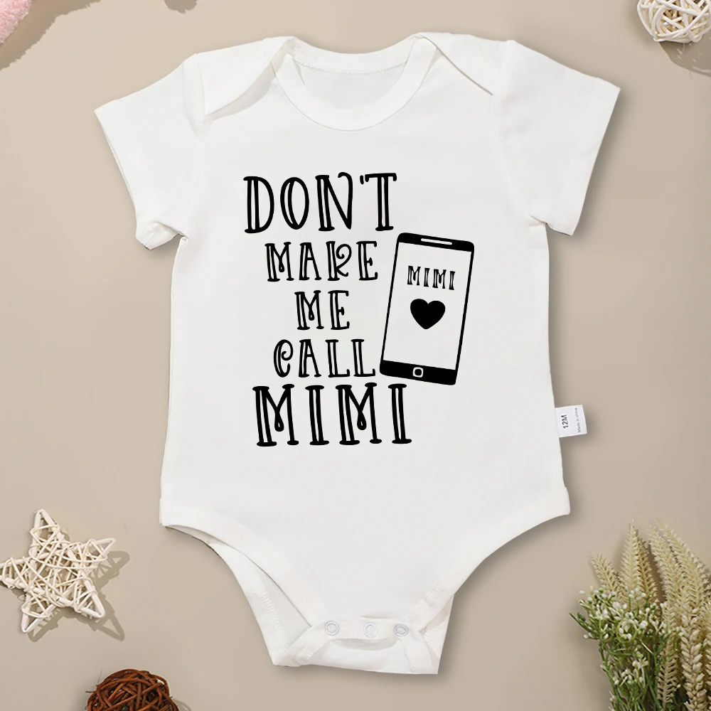 Cute Baby Boy Girl Clothes “Don't Make Me Call Mimi” Funny Print Onesie Stylish Summer Cotton Toddler Jumpsuit Outdoor Casual