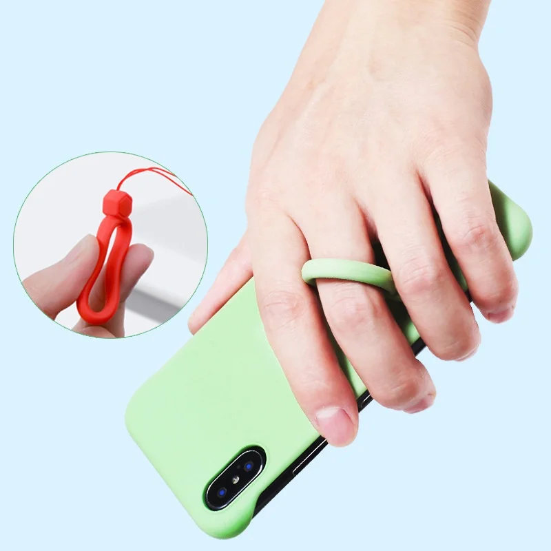 Cordón de teléfono para llaves, correa para iPhone, funda de airpods, anillo de dedo, accesorios de teléfono móvil de dibujos animados