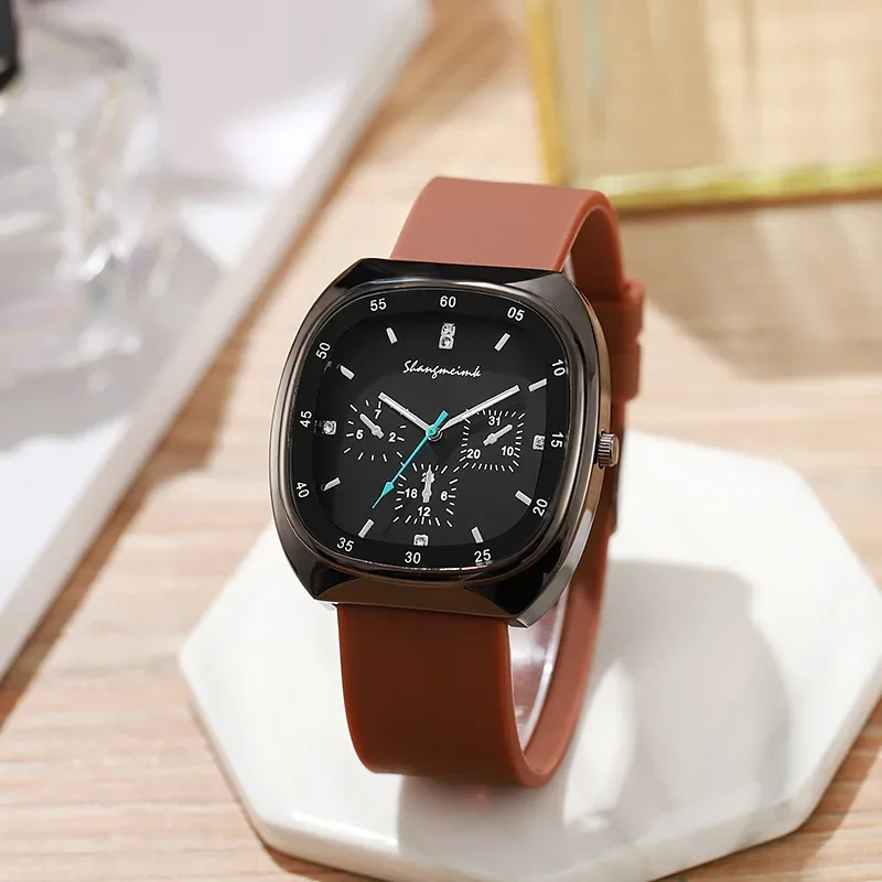 

Fashion new cross-border women's watches silicone band generous table quartz watch live burst female student watches