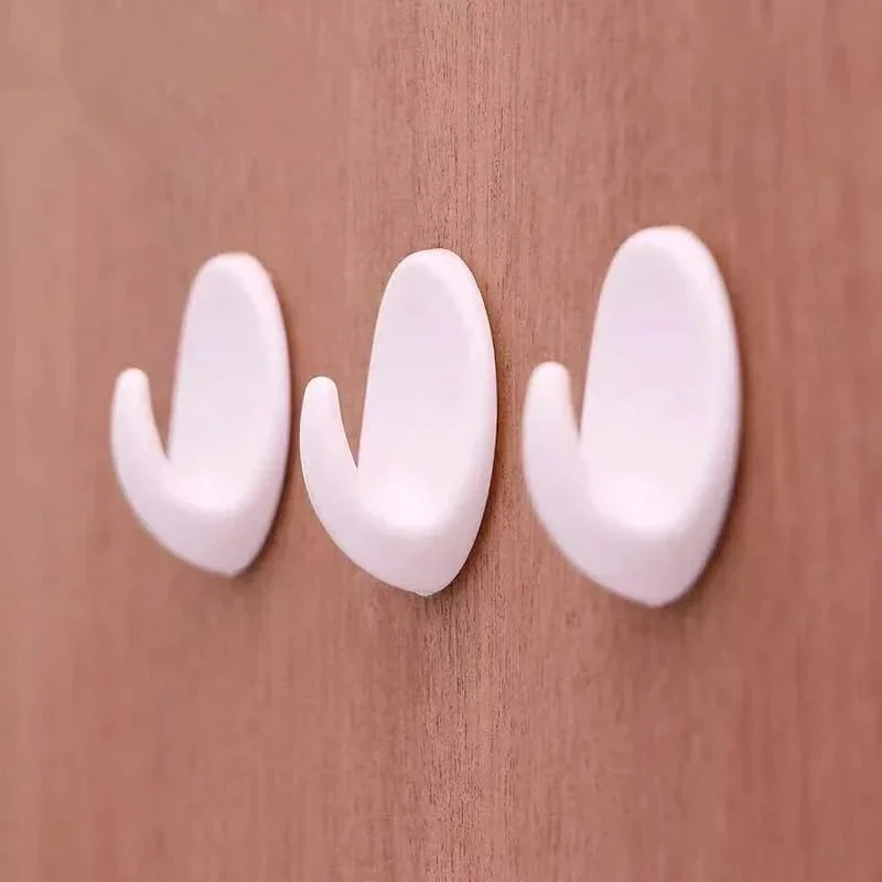 5/10PCS Self Adhesive Clothes Hook Wall Door Holder Bathroom Hanger Organizer Strong Kitchen Bath Suction For Bag Keys Towel