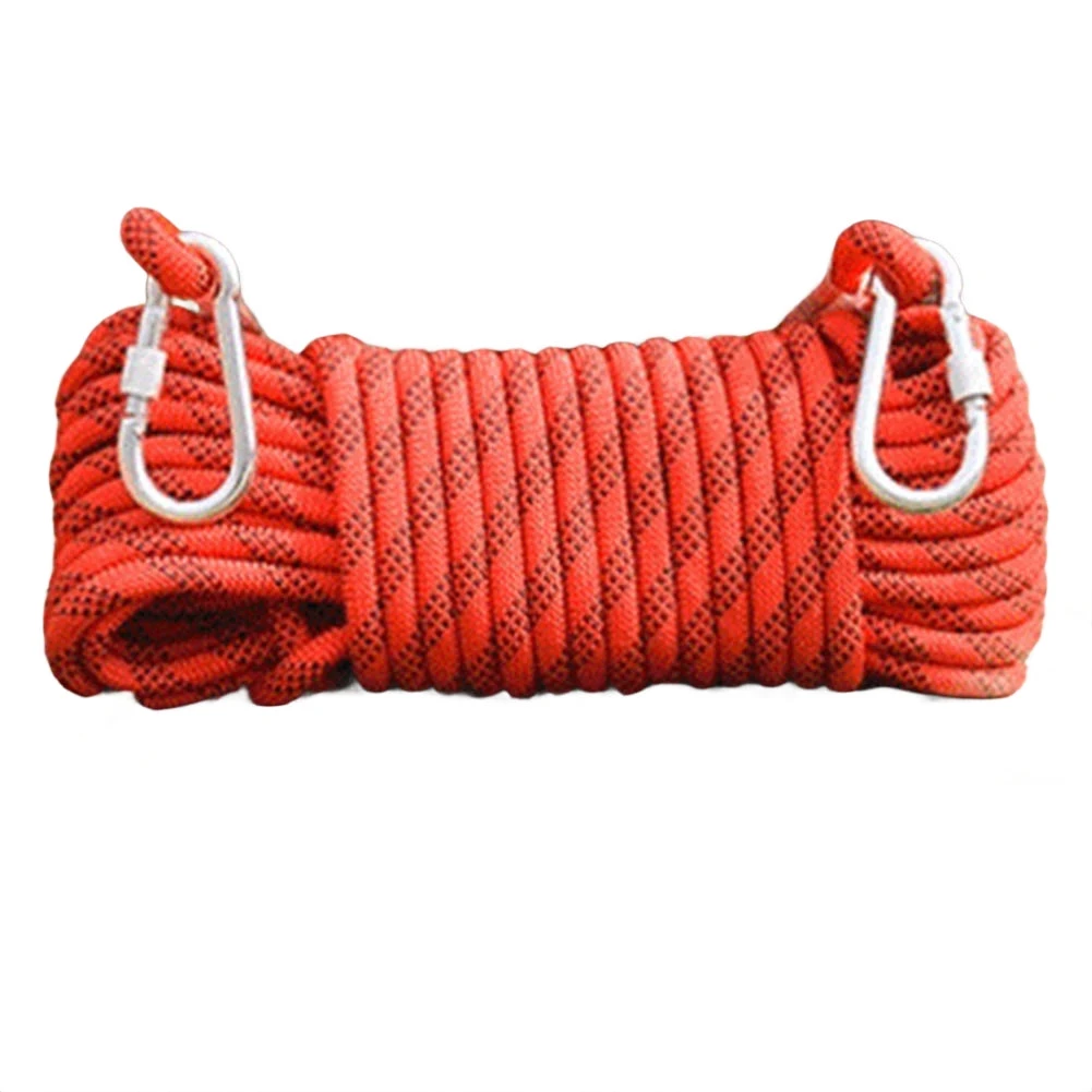10mm Outdoor Safety Rope with Dual Carabiners Excellent for Climbing and Rescue Available in 10m and 20m Lengths