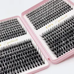 Lash Clusters DIY 640Pcs Eyelash Extensions D Curl 8-16mm Wispy Natural Thick Individual Lashes Makeup Cluster Eyelash Extension