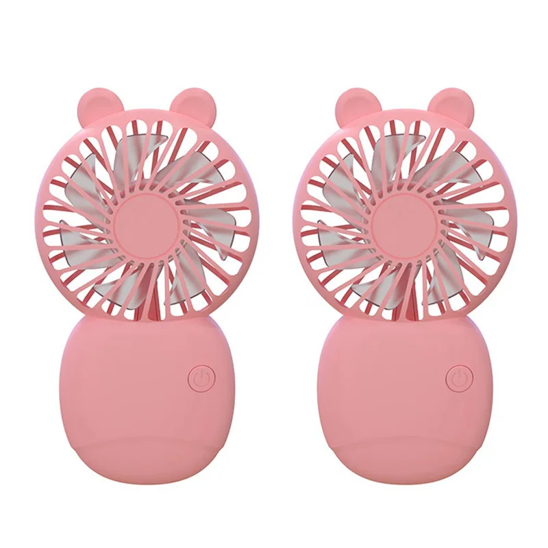 

TAIGH-2X Летний портативный мини-вентилятор Маленький карманный вентилятор Мультяшный вентилятор Ручной вентилятор для улицы Мини-электрический вентилятор, розовый