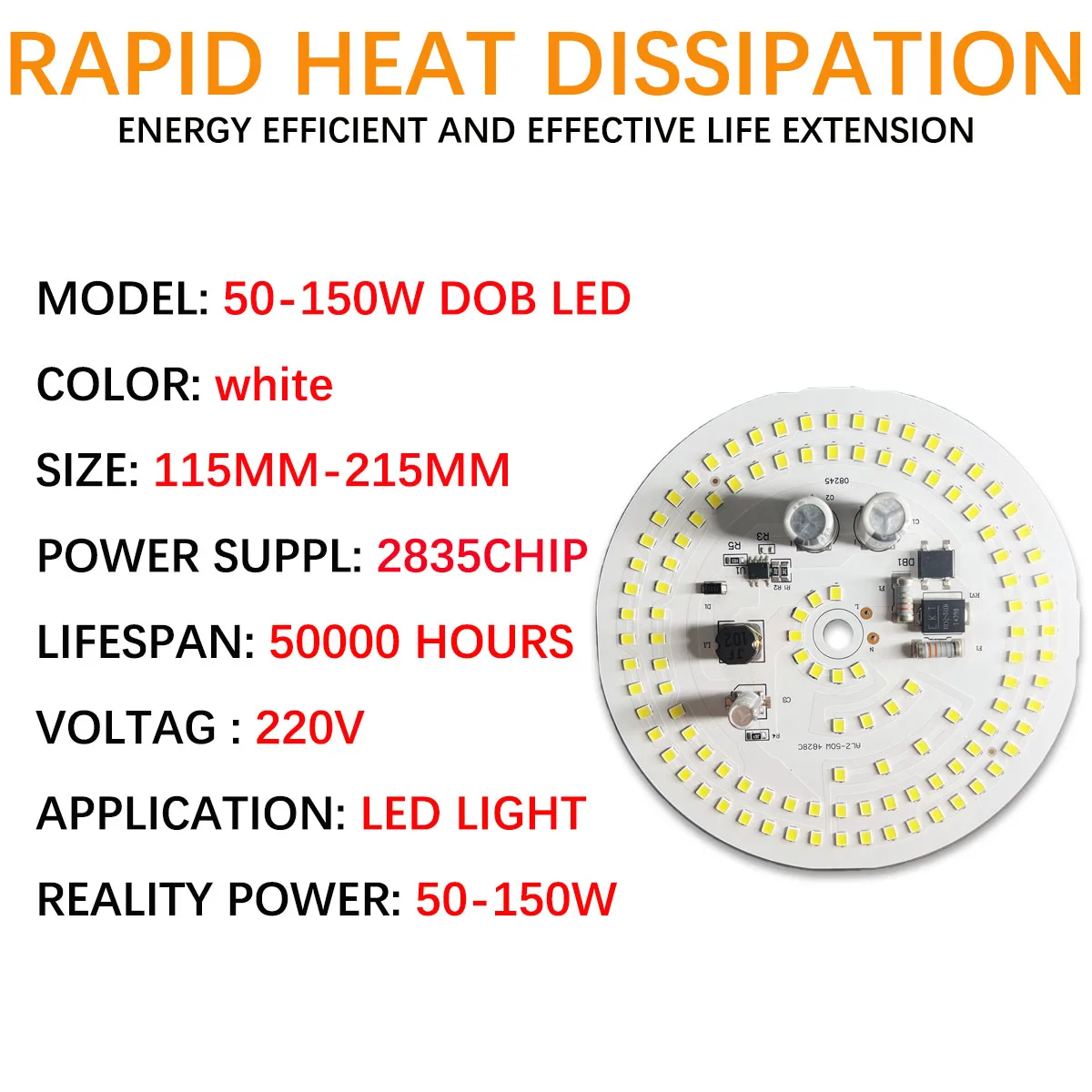 Ultra bright No Driver Light Linear Panel LED chip 50W 80W 100W 150W light board for Full Power DIY High Bay Lamps