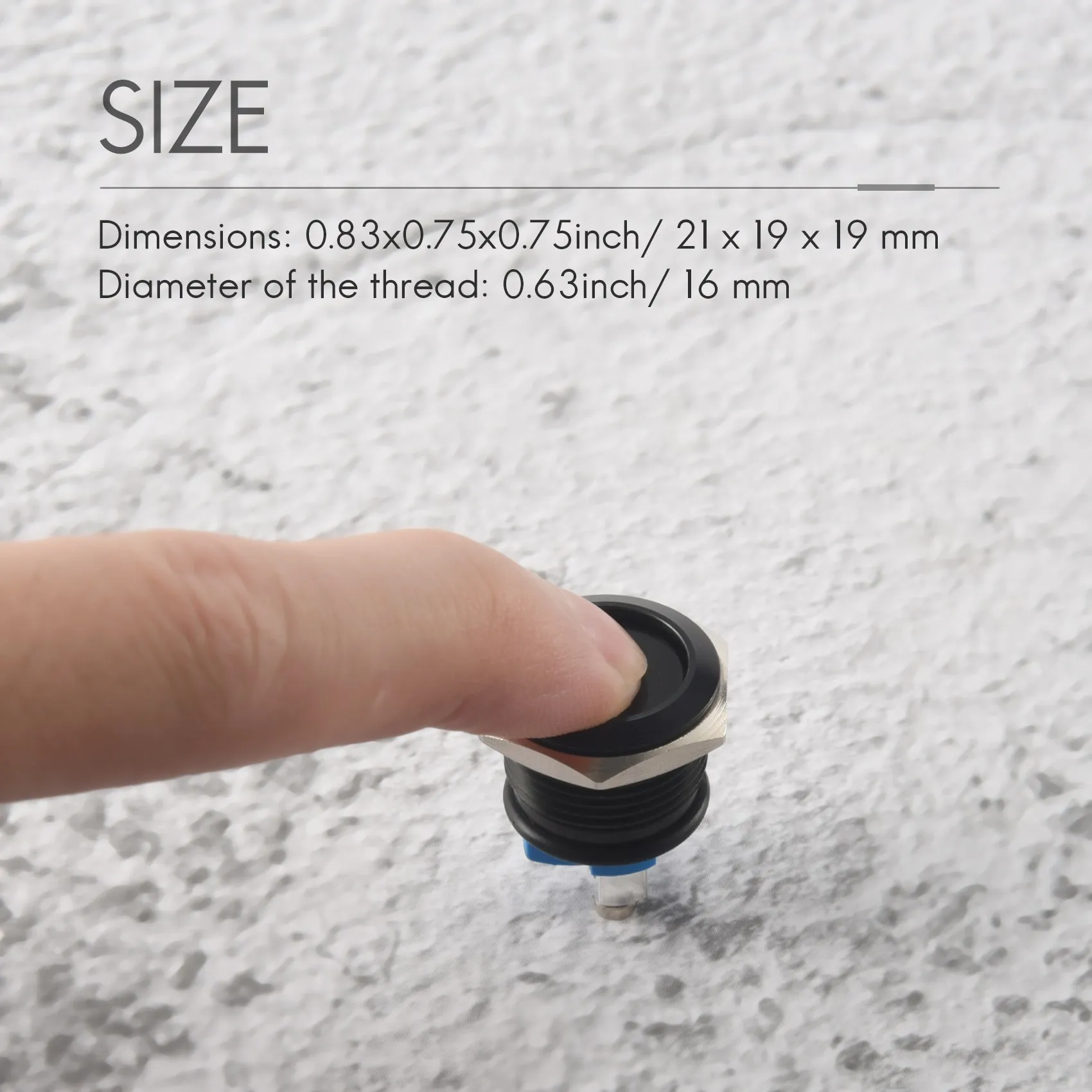 A49T Horn Switch Horn Button Push Button Switch For Car 16mm 12V