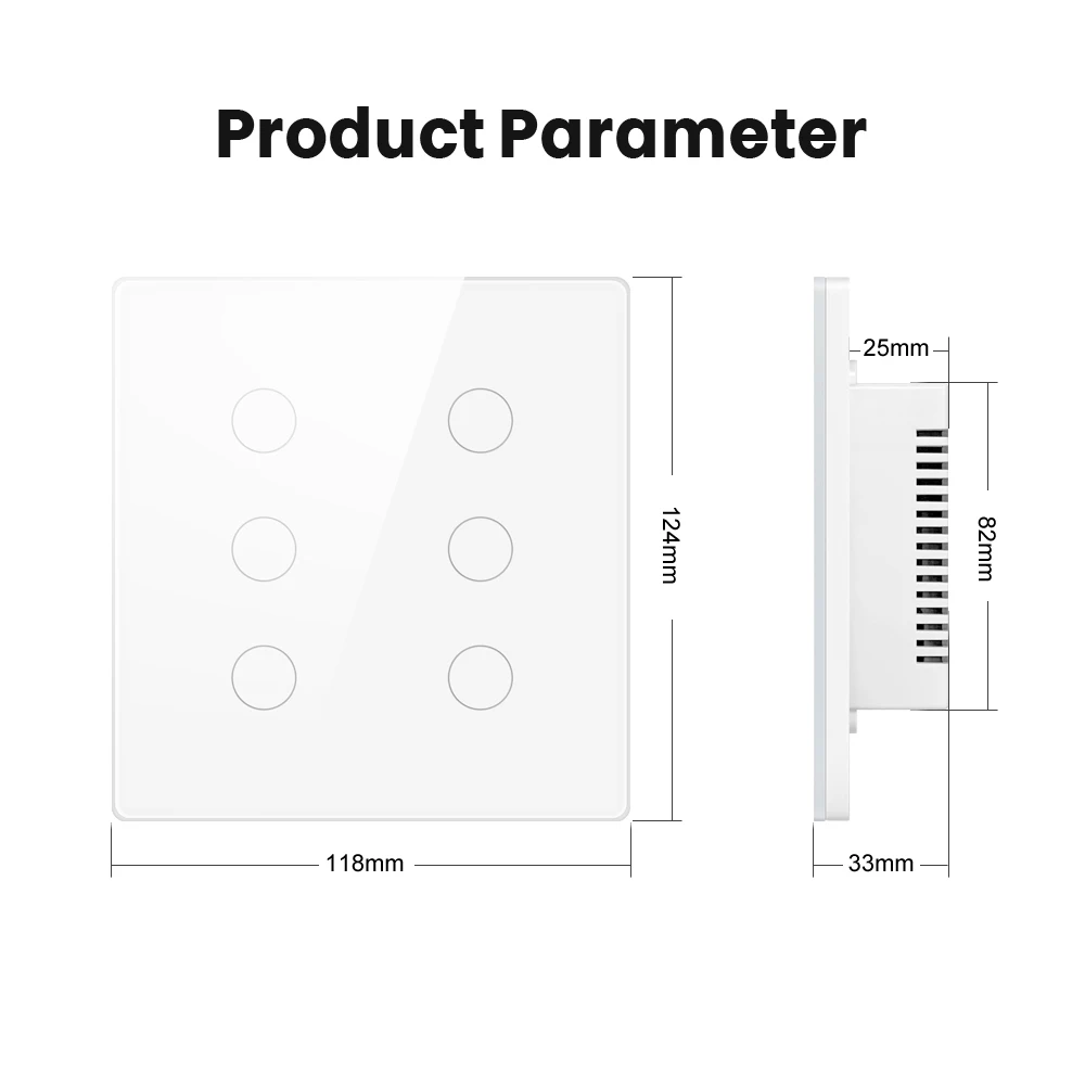 AVATTO Tuya Smart Life Glass Panel Brazil Standard Touch Switch,WiFi/ZigBee 4x4&4/6 Gang Wall Switch Work With Alexa Google Home