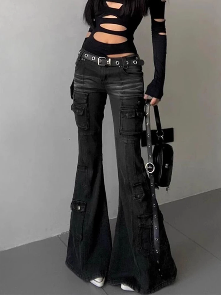 y2k grunge boots cut flare pants 00s 00s archive edwin flare pants 