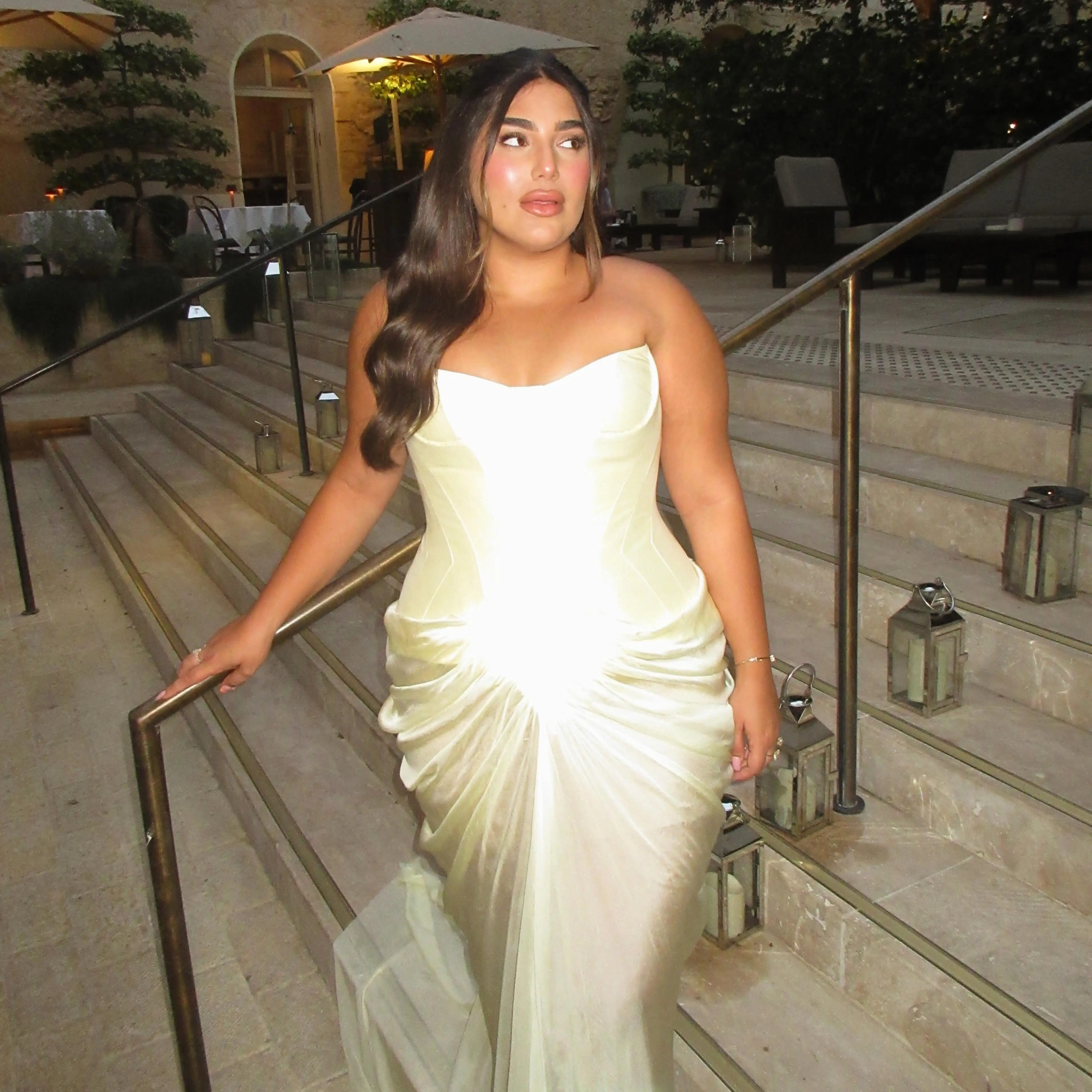 Remote Moon Elegant Strapless Mermaid Evening Dress Corset Bodice Draped Chiffon Formal Wedding Guest Prom Gown MN676 Customized