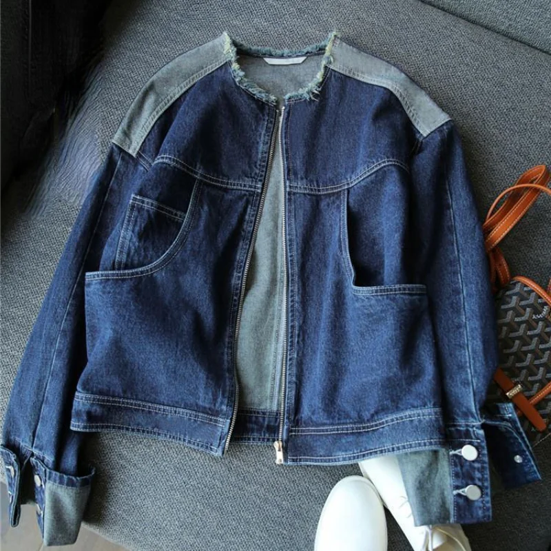 Fall Clothing Blue Womens Jean Jackets 2024 Autumn Coats Elegant Demi-season Woman Coat Spring Winter Denim Jacket High Quality