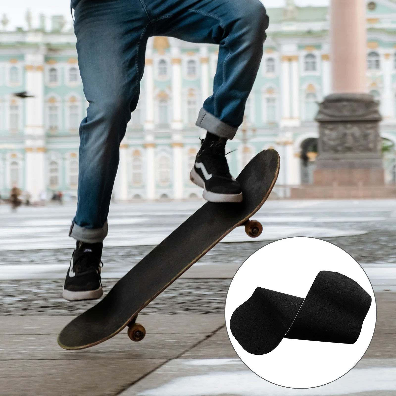 

Skateboard Grip Tape Sandpaper 80x20cm Black Sheet Long Lasting Adhesive Non-Slip for Scooter Pedal Wheelchair Abrasive Sand