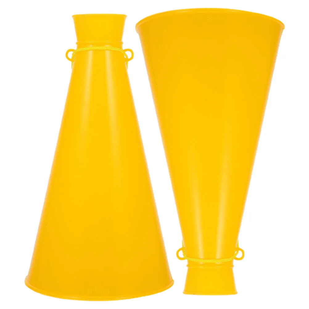 

2Pcs Yellow Plastic Cheer Megaphones Party Horns For Concerts Sports Fans Party Favors Cheerleader Game Accessories Football