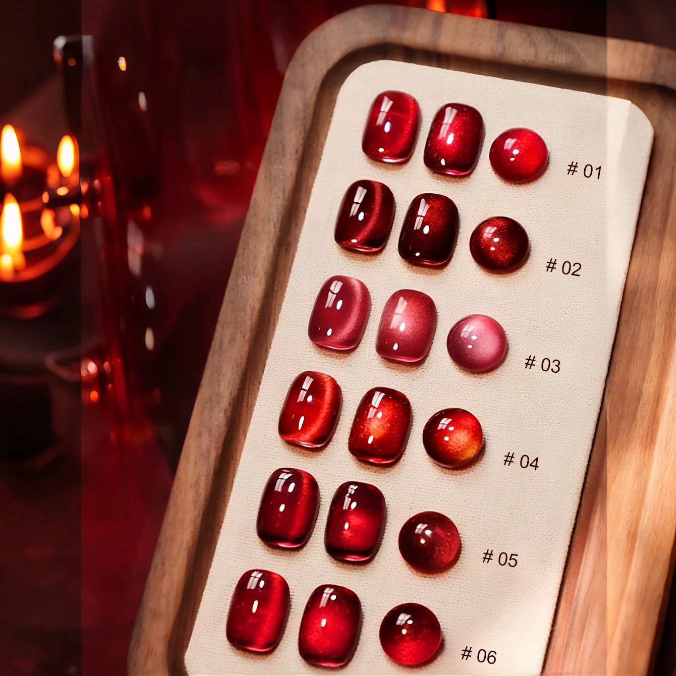 

12ML 1-8PCS Autumn Nails Red through half the Sky Cat Eye Nail Glue Halloween New Whitening Glass Bead Cat Eye Nail Polish