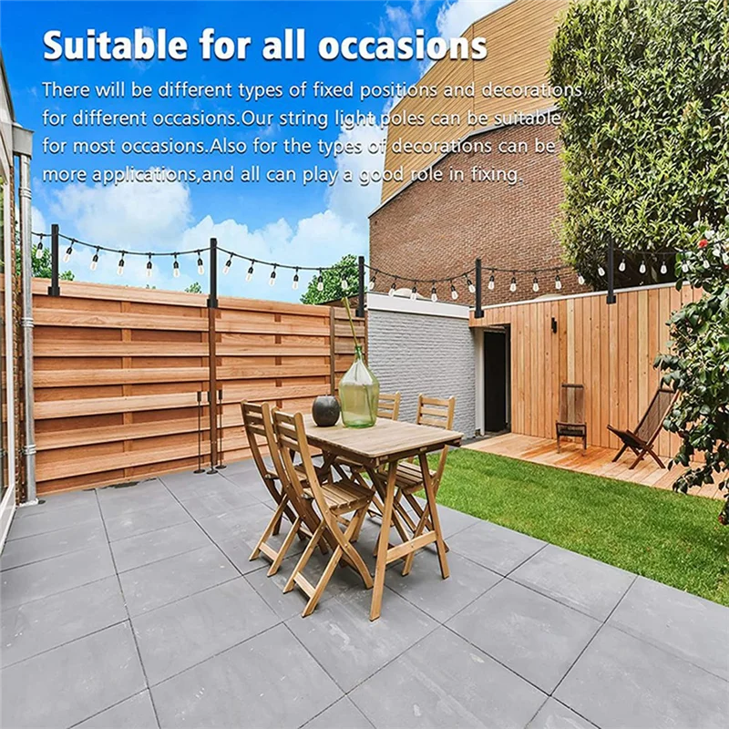 Support de tige de fixation pour lampe féerique de jardin, 4 paquets, autoportant, réglable, facile à installer, fournitures d'extérieur