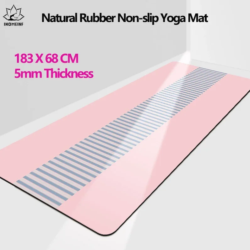 

183cm Home Workout Mat for Yoga Mat Double Horizontal Stripe Pattern Eco-friendly Non-Slip Exercise & Fitness Mat for Men&Women