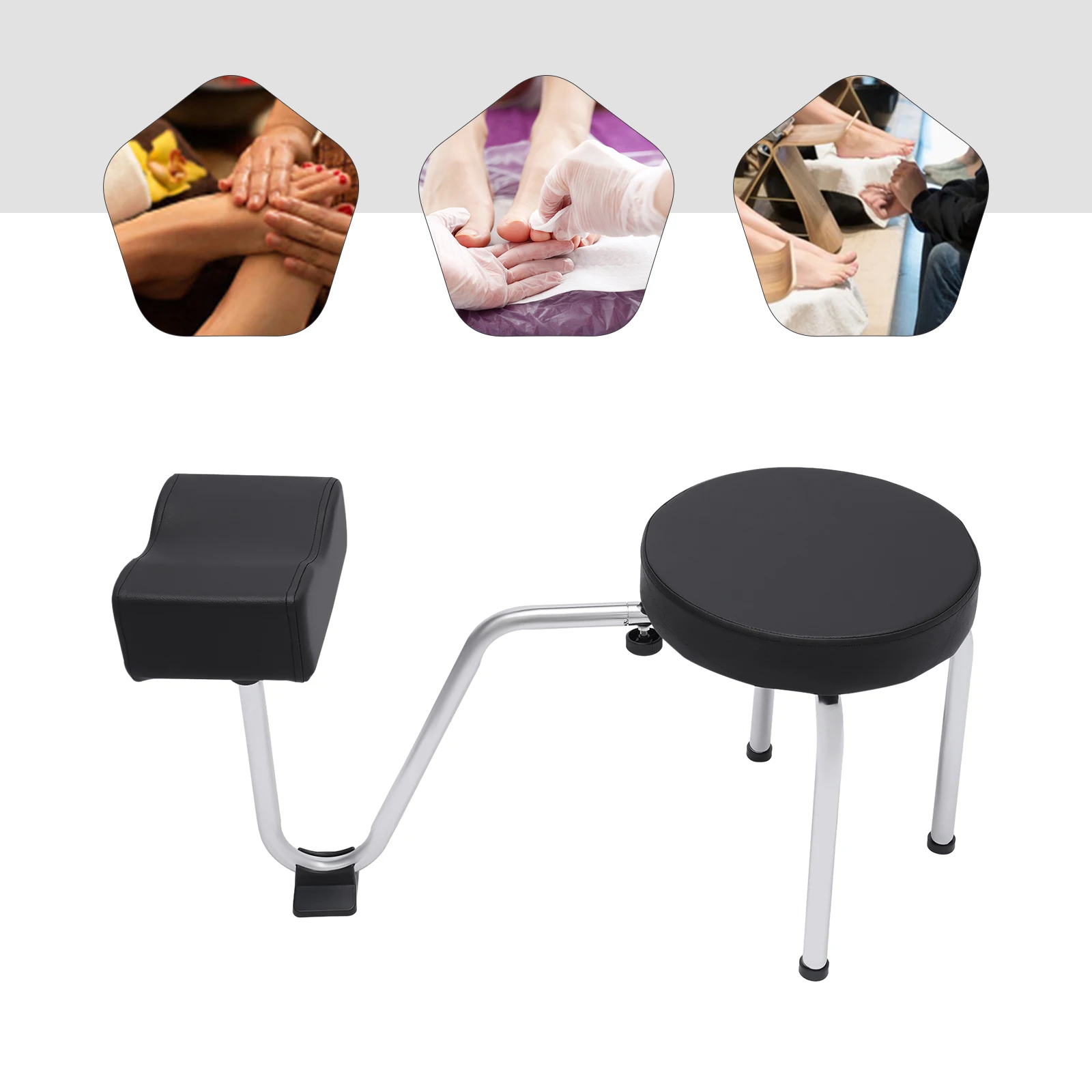 كرسي صالون باديكير مسند القدم كرسي البراز، مسند الساق قابل للتعديل بولي كلوريد الفينيل وسادة باديكير القدم الراحة الوقوف لصالون تجميل مسمار التكنولوجيا سبا