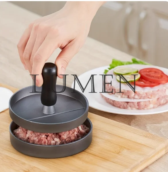 مطبخ منزلي همبرغر لحم الصحافة دليل غير لاصق همبرغر لحم كعكة الصحافة قالب كعكة الإفطار الصحافة