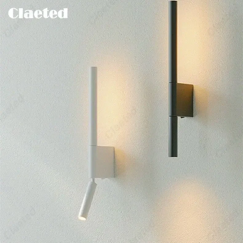 

Minimalist style bedside adjustable rotating wall lamp LED switch reading light hotel bedroom study lighting fixtures
