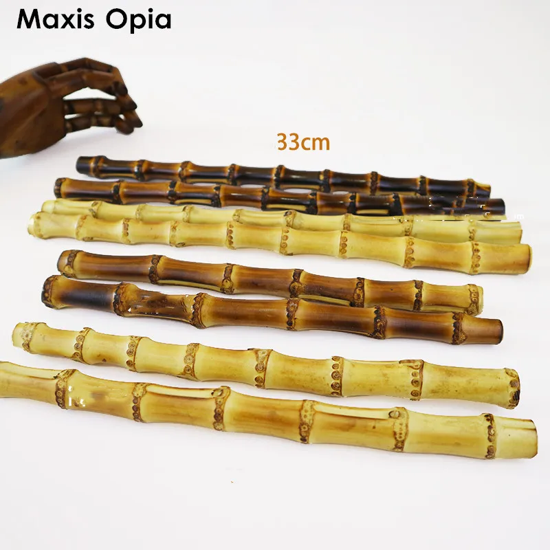 one Pairs Size 33 cm Long Straight Bamboo Purse Handle Bamboo Parts For Handbag Wholesale Cheapest Price China Bamboo Handle