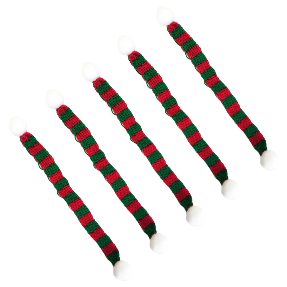 5 Pcs Green Christmas Decor Mini Scarf for Scrarf Little Pet Felt Bottle Decorative Red Snowman