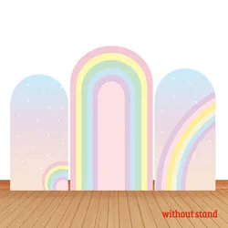 Mehofond Custom 2-Sided Glitter Rainbow Groovy Girl Birthday Party Baby Shower Cover Chiara Arch Background Decor Backdrop Photo