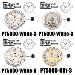 PT5000 Movement Automatic Mechanical Watch Movement 21600 Bph-28800 Bph Date Display Clone 2824 25 Jewels 25.6Mm Diameter