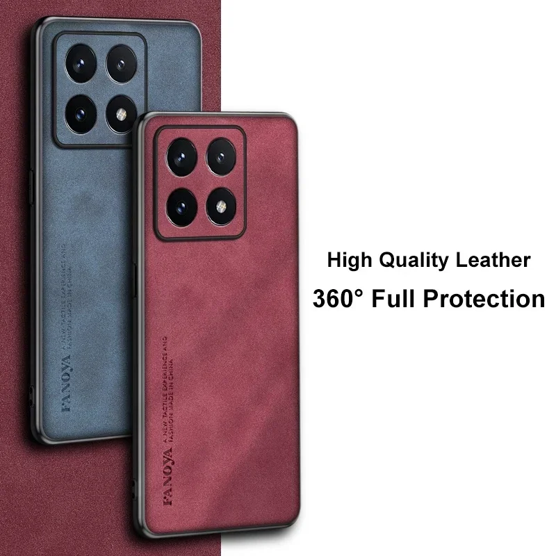 For Xiaomi 14T Pro Case Luxury PU Leather Phone Case For Xiaomi Mi 14T Pro Mi14T 5G Back Cover Matte Silicone Full Protection