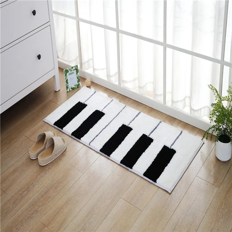 Piano Keyboard Series Printed Bedroom Rug Living Room Floor Mat Bathroom Absorbent Mats Non-slip Minimalist Soft Carpet