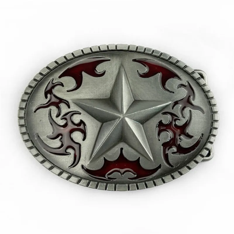 

Пряжка ремня с пятиконечной звездой из цинкового сплава, ретро и повседневная ковбойская пряжка ремня в стиле вестерн