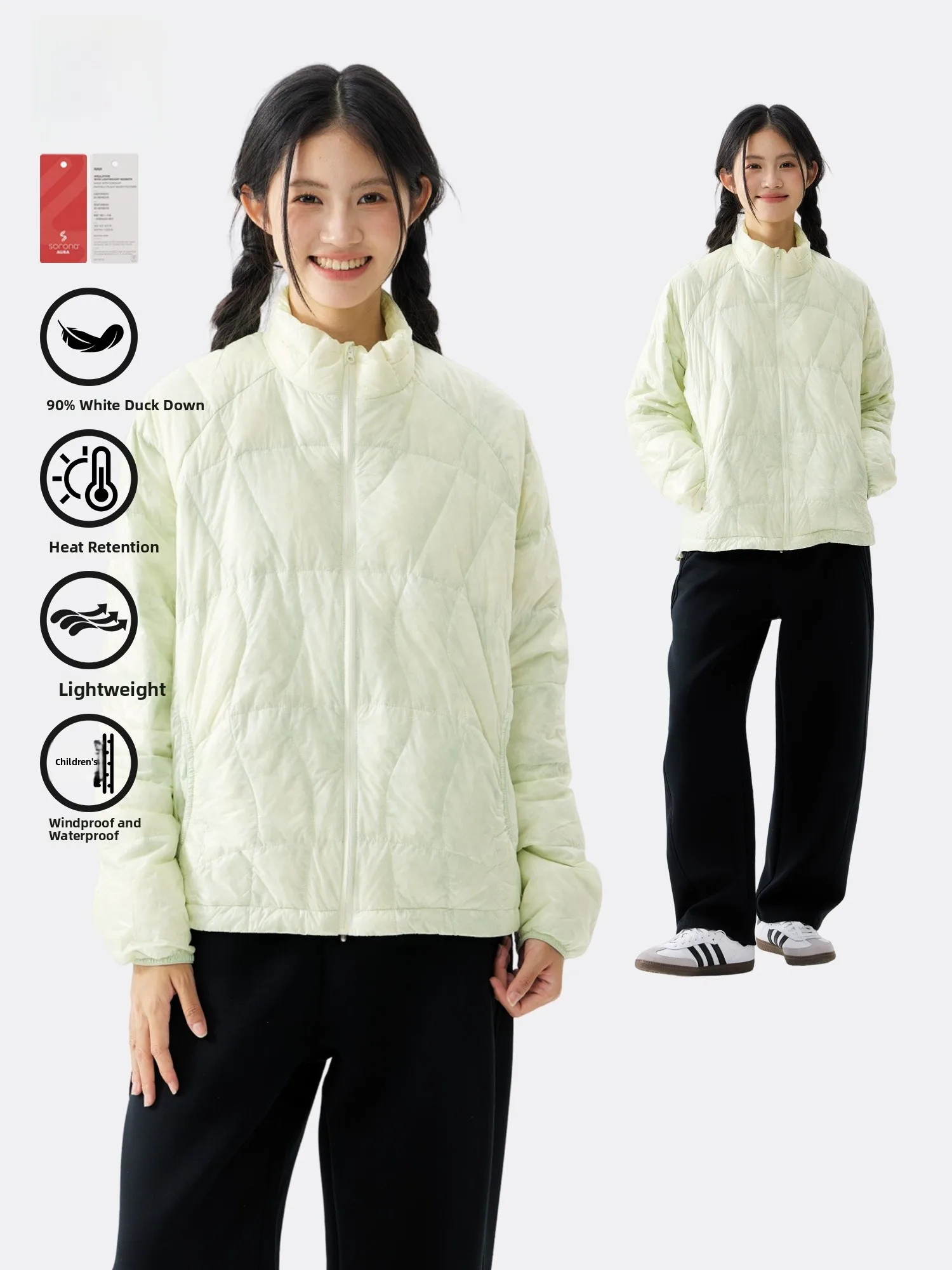 

ENHM Artichoke Легкий воротник-стойка вниз Jaet Мужская женская осень-зима 90 пуховый теплый контроль температуры Складное хранение ...