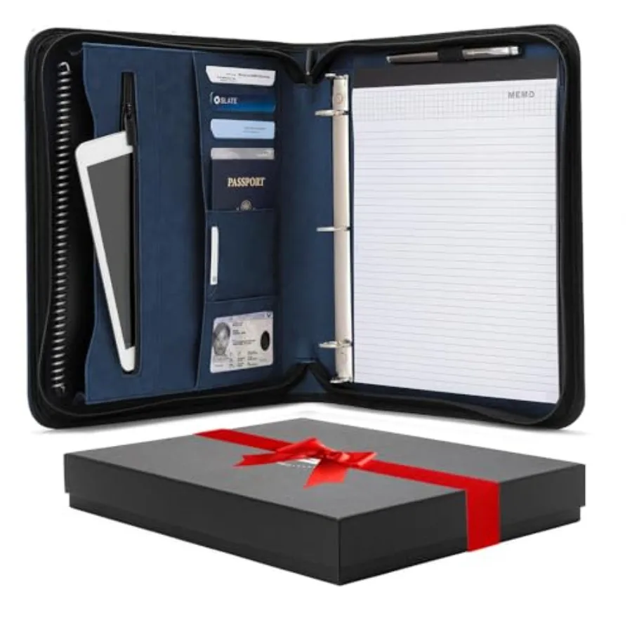 

Папка-органайзер Padfolio - Профессиональный дорожный органайзер из искусственной кожи для планшетов, документов, презентационных папок, с застежкой-молнией