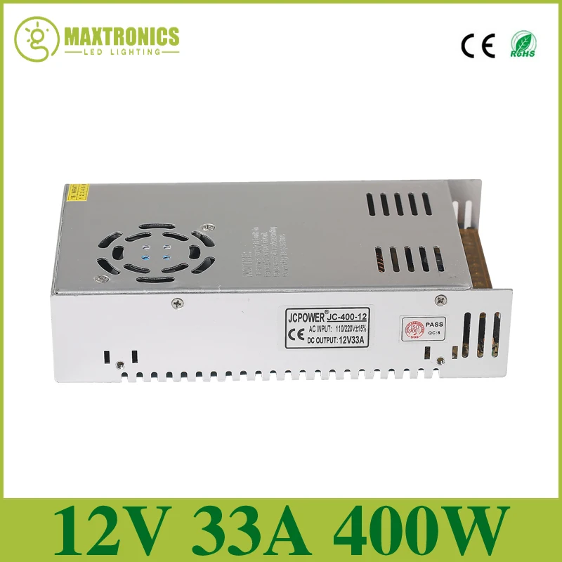 DC 12V 33A 400W Regulated Switching Power Supply For LED Strip Lights Free shipping