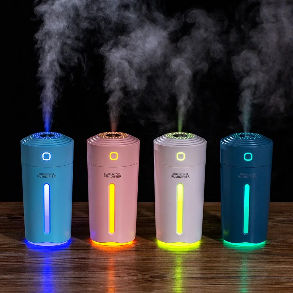 800mah 280ML Wireless Portable Home Office Air Humidifier Car Air Humidifier Multifunctional Colorful Atmosphere Light Sprayer