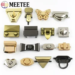 Meetee 2Pcs Bag Twist Turn Lock Snap Metal Locks Buckle Handbag Decor Closure Clasp DIY Bags Replacement Hardware Accessories