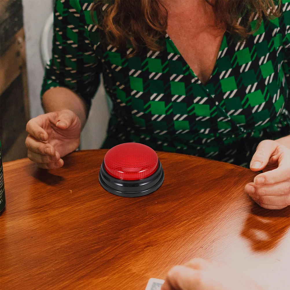 Campainha de jogo interativa para festa, 2 peças, botão de resposta, luz, som, adereço, atividade de construção infantil